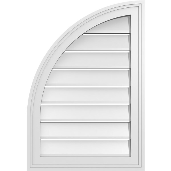 Ekena Millwork Quarter Round Top Left Surface Mount PVC Gable Vent w/ 2"W x 1-1/2"P Brickmould Frame, 18"W x 26"H GVPQL18X2602SF - main